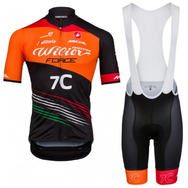 TEAM WILIER FORCE 7C 2018 Fietskleding Set Wielershirt Korte Mouw+Korte Fietsbroeken Bib