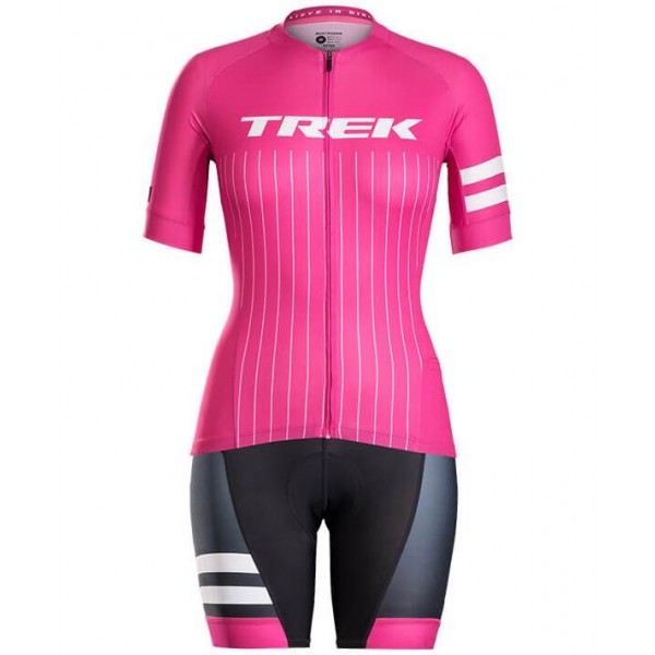 BONTRAGER Anara Pink Dames Fietskleding Set Wielershirt Korte Mouw+Korte Fietsbroeken