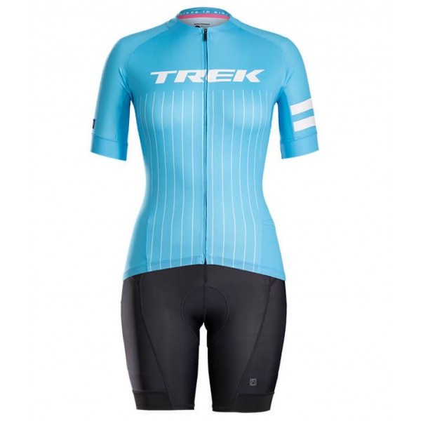 BONTRAGER Anara Blauw Dames Fietskleding Set Wielershirt Korte Mouw+Korte Fietsbroeken