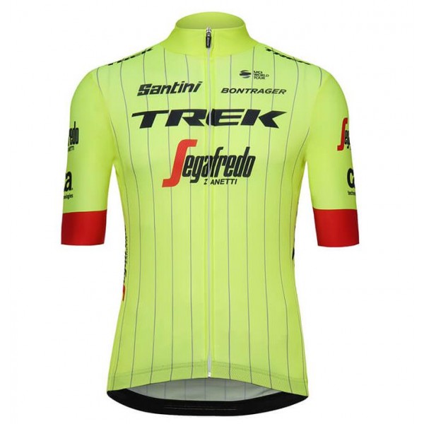 Trek Segafredo 2018 Fluo Geel Wielershirt Korte Mouwen