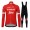 Trek Segafredo 2018 Rood Fietskleding Set Wielershirt Lange Mouw+Lange Fietsbroeken Bib