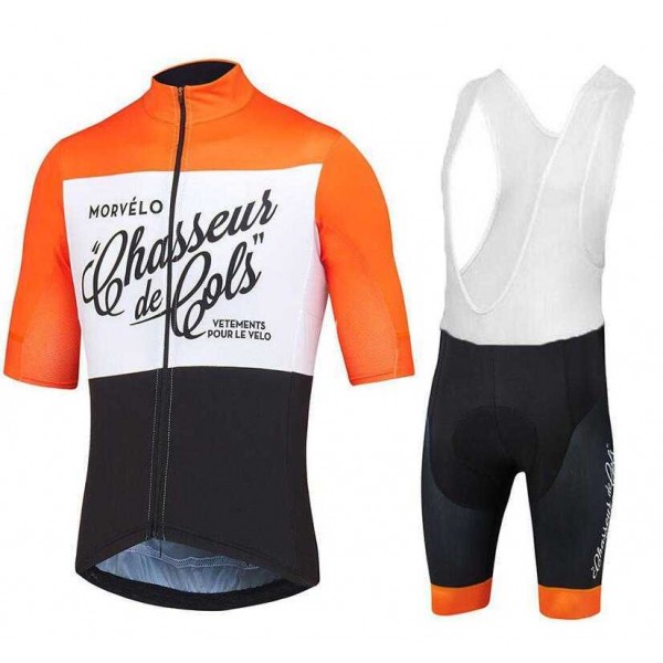 2017 Morvelo Nauty Nth Fietskleding Set Fietsshirt Met Korte Mouwen+Korte Koersbroek Oranje