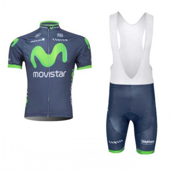 Movistar Teams 2014 Fietskleding Set Fietsshirt Met Korte Mouwen+Korte Koersbroek