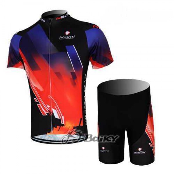 Nalini Pro Team Wielerkleding Set Wielershirts Korte+Korte Fietsbroeken Rood Zwart