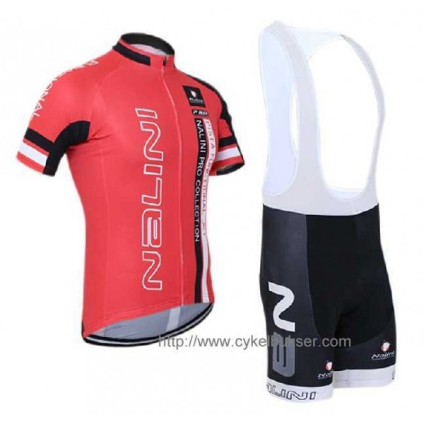 Nalini Functicnal TI Fietskleding Set Fietsshirt Met Korte Mouwen+Korte Koersbroek Rood