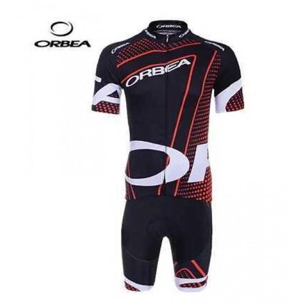 2015 Orbea Zwart Rood Fietskleding Wielershirt Korte Mouwen+Fietsbroek Korte