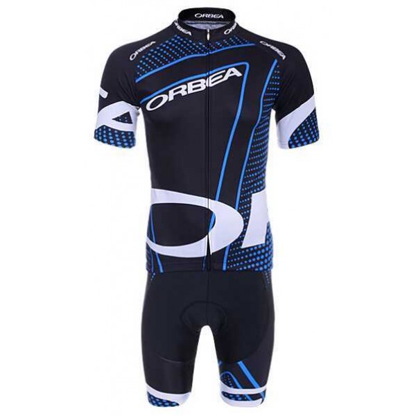 2015 Orbea Zwart Blauw Wit Fietskleding Wielershirt Korte Mouwen+Fietsbroek Korte