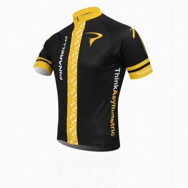 2014 Pinarello Wielershirt Met Korte Mouwen Zwart Geel