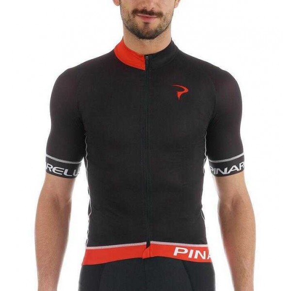 2016 Pinarello Wielershirt Korte Mouw Rood Zwart