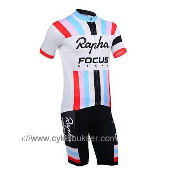 Teams Rapha Focus Wielerkleding Set Set Wielershirts Korte Mouw+Fietsbroek Wit