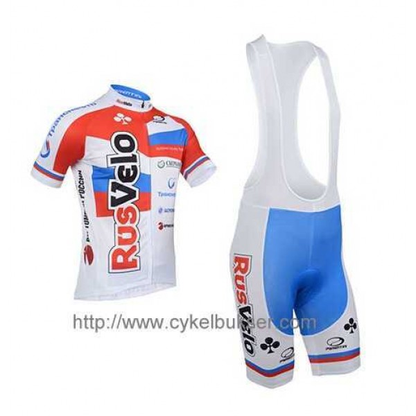 Teams RusVelo 2013 Fietskleding Set Fietsshirt Met Korte Mouwen+Korte Koersbroek