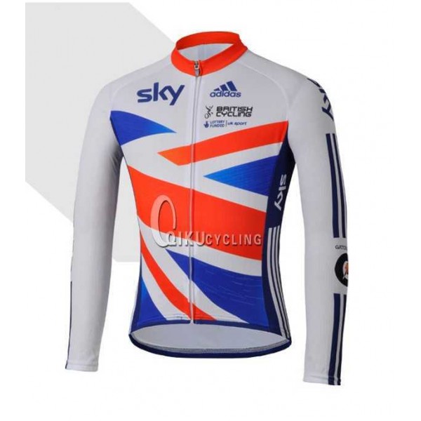 Teams Sky Great Britain Regno Unito Wielershirt Lange Mouwen