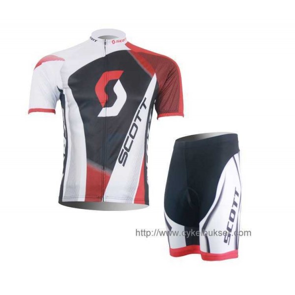 Scott RC Pro Wielerkleding Set Set Wielershirts Korte Mouw+Fietsbroek Rood Wit