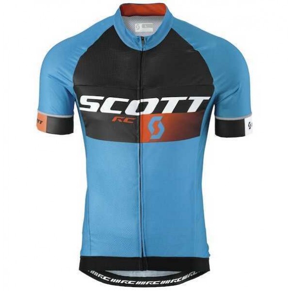 2015 Scott RC Pro Zwart-Blauw Wielershirt Met Korte Mouwen