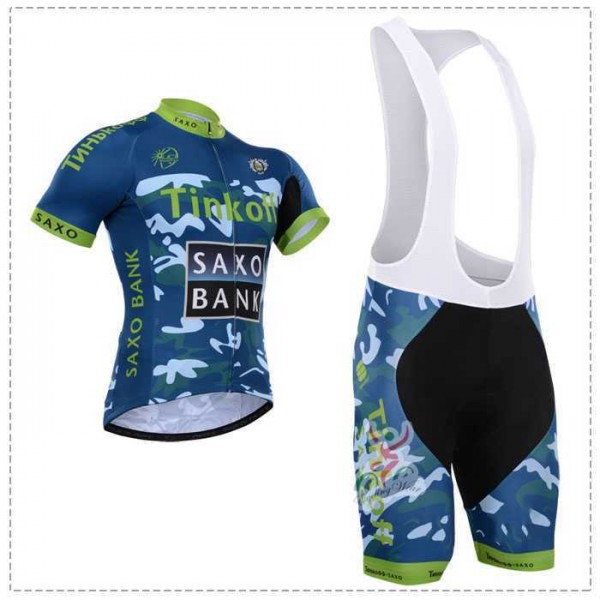 2015 Tinkoff Saxo Bank Camouflage Fietskleding Set Fietsshirt Met Korte Mouwen+Korte Koersbroek