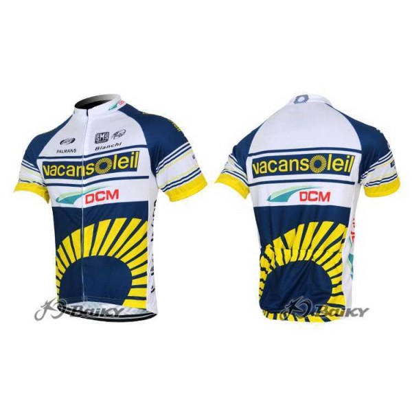 2012 Vacansoleil-DCM Wielershirt Met Korte Mouwen Wit Blauw Geel