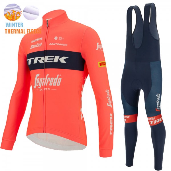 Fietskleding Profteams Trek Segafredo rood 2022 Pro Wielerkleding Fietsshirt Lange Mouw+Lange Fietsbroek Bib Srb2T