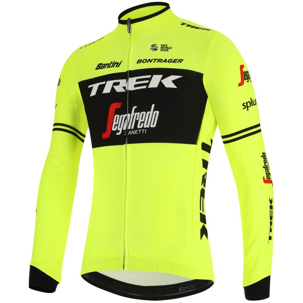 Trek Segafredo 2019 Training Fluo Geel Wielershirt Lange Mouw